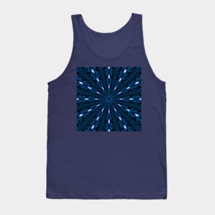 Pixel Patterns Navy Blue symmetric Tank Top